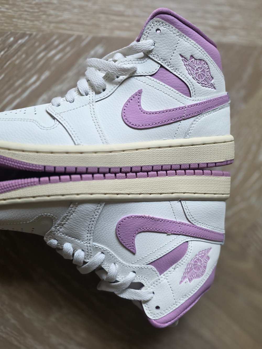 Nike Air Jordan 1 Mid – White with Lavender Accents
